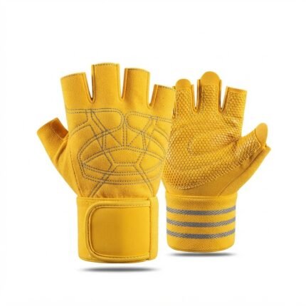 Custom Half Finger Weightlifting Gloves with Anti-Slip Palm and Wide Wrist Support