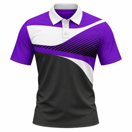 Custom Purple Black Performance Polo Shirt