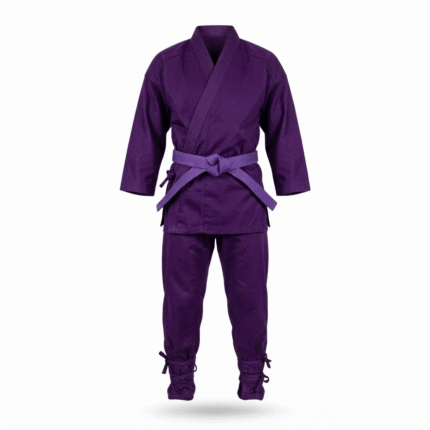 Custom Purple Ninjutsu Martial Arts Training Uniform with Adjustable Ankle Ties