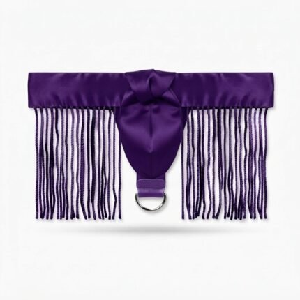 Custom Purple Sumo Wrestling Mawashi – Traditional Sumo Belt with Fringed Design