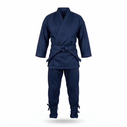 Custom Navy Blue Ninjutsu Martial Arts Training Uniform with Adjustable Ankle Ties