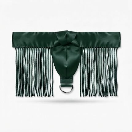 Custom Green Sumo Wrestling Mawashi – Traditional Sumo Belt with Fringed Design