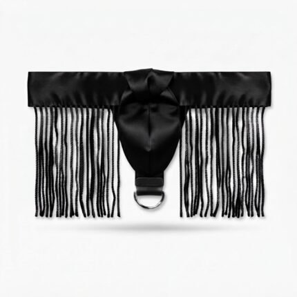 Custom Black Sumo Wrestling Mawashi – Traditional Martial Arts Sumo Belt with Fringe