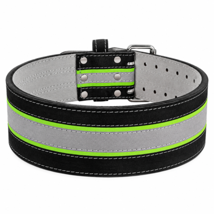 Professional Leather Weightlifting Belt with Double-Prong Buckle