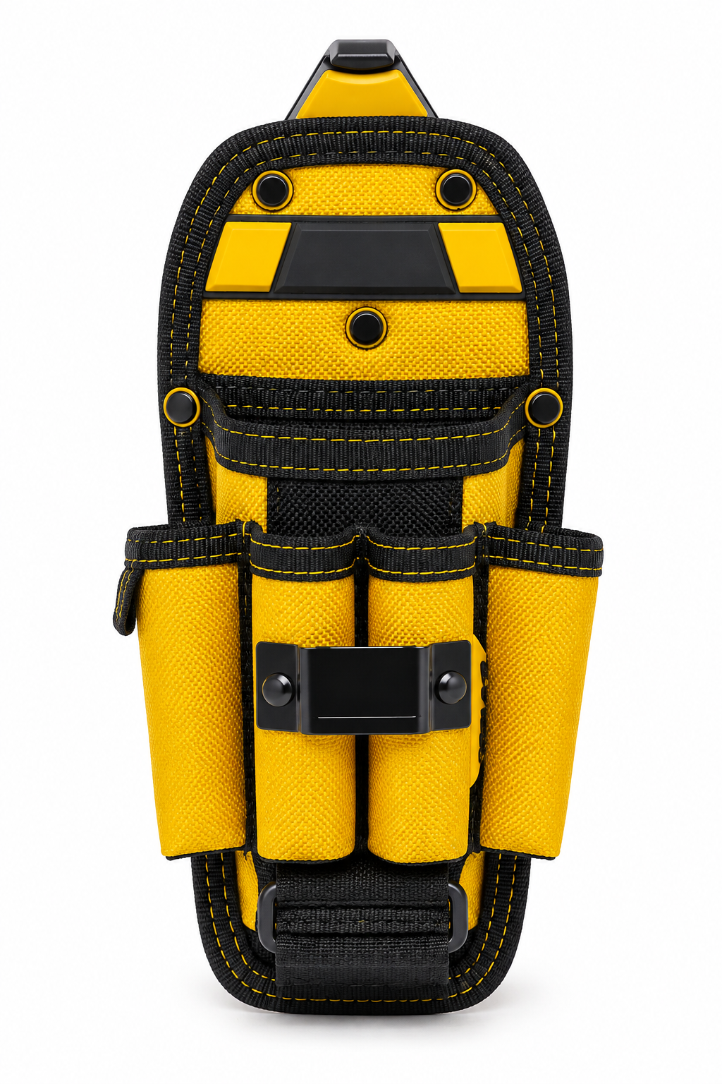 Vivid Yellow-Black Tool Pouch Isolated on White